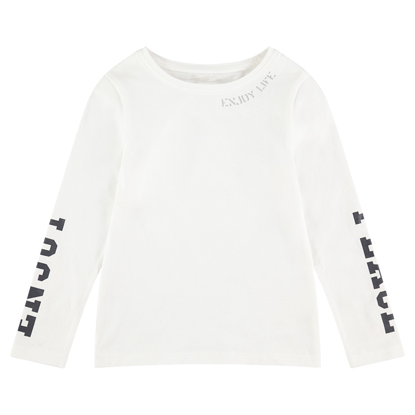 Tee-shirt manches longues avec inscriptions printées 