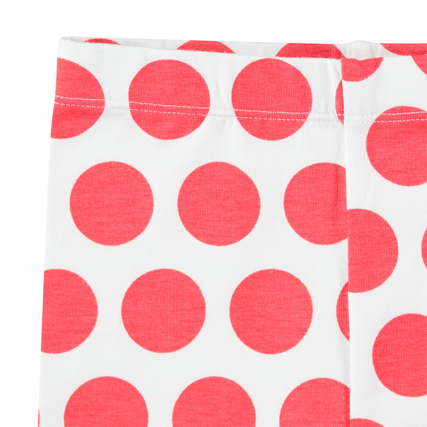 Legging en jersey à gros pois rouges 