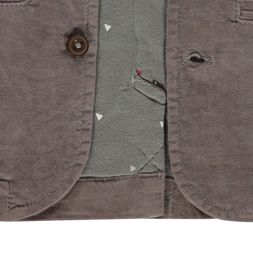 Blazer en velours taupe doublé jersey 