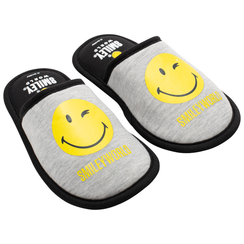 Chaussons bas en jersey print Smiey 