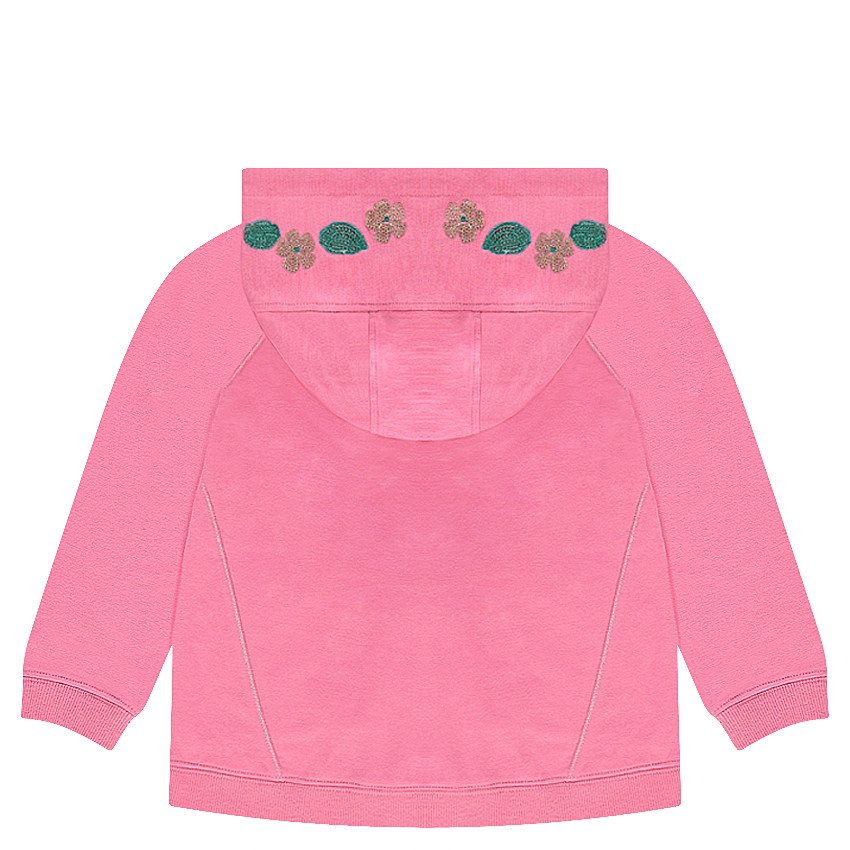 Gilet à capuche en molleton avec broderies et sequins 