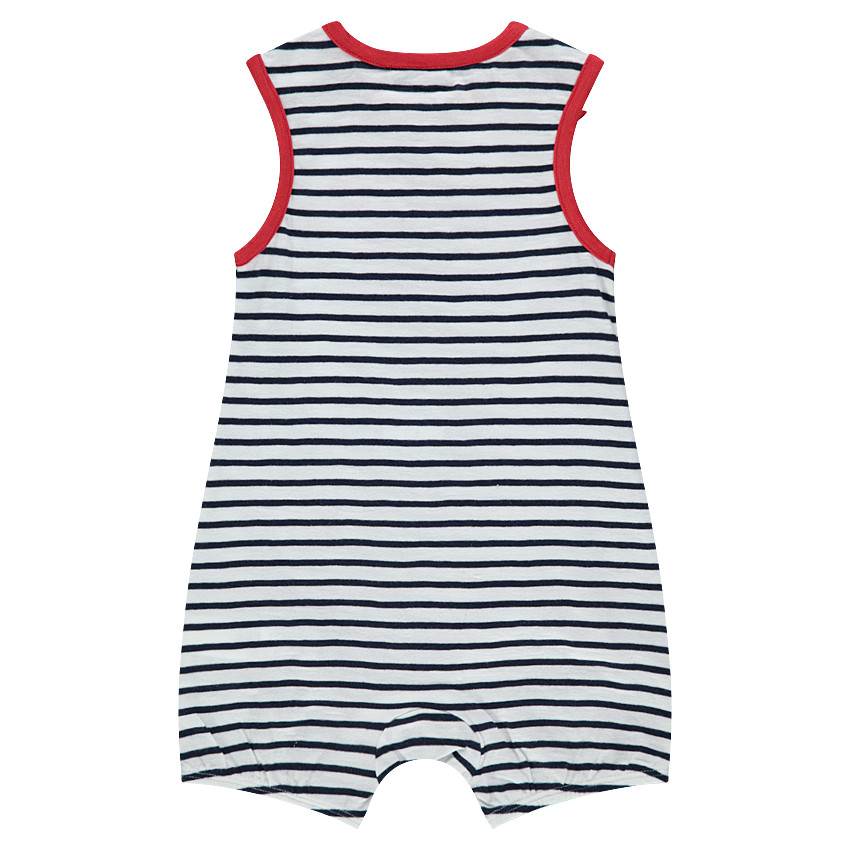 Combinaison courtes avec volant au col et noeud rouge 