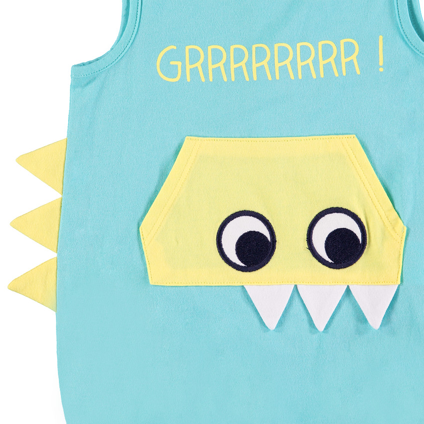 Lot de 2 combinaisons courtes avec motifs monstres 