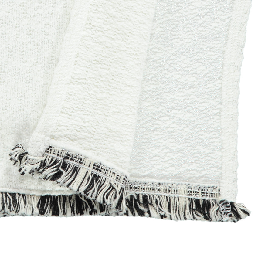 Sweat cape effet crêpe avec franges et broderie 