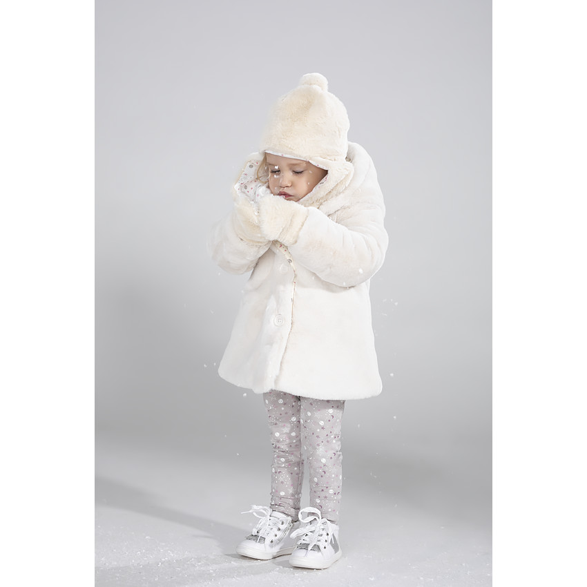 Bonnet écharpe en sherpa avec pompon et doublure en jersey 