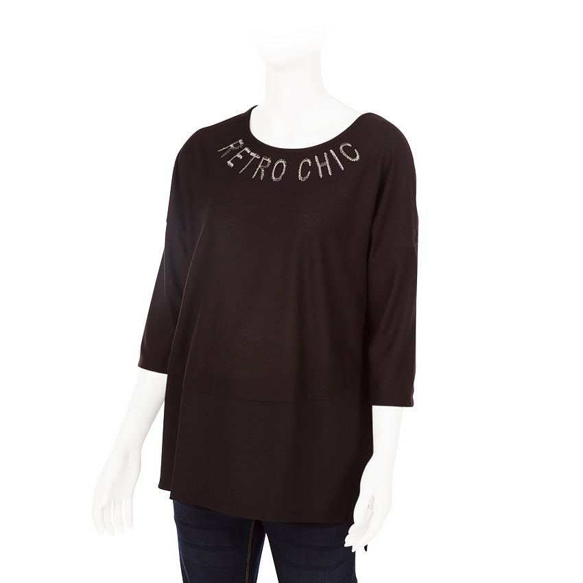 Tee-shirt manches 3/4 de grossesse avec inscription brodée 