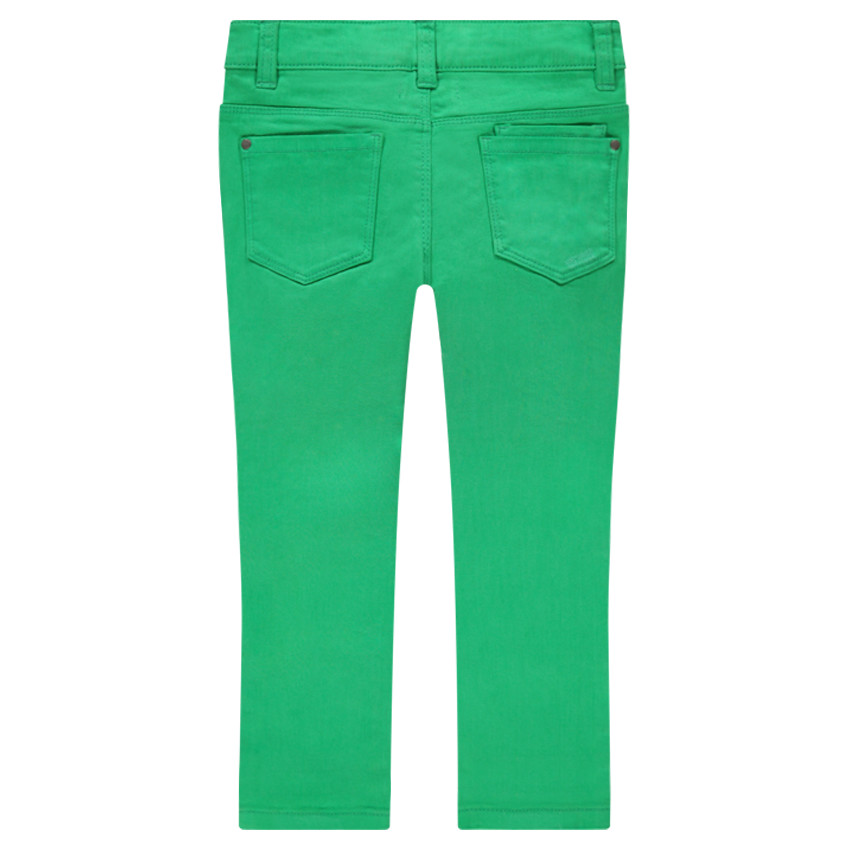 Pantalon en coton effet used uni vert  