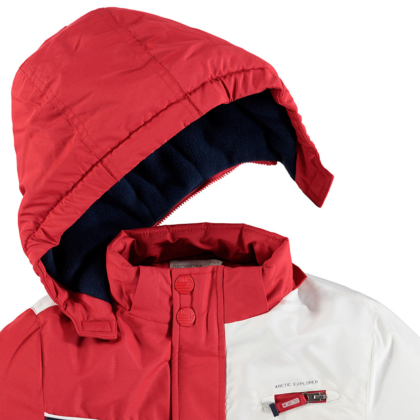 Combinaison de ski tricolore doublée micropolaire avec poches zippées 