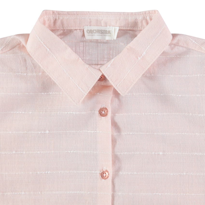 Chemise à rayures ton sur ton et liens à nouer 