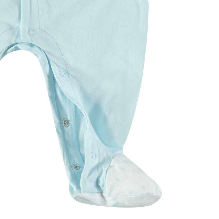 Dors-bien en coton bio à imprimés placés et inscription  