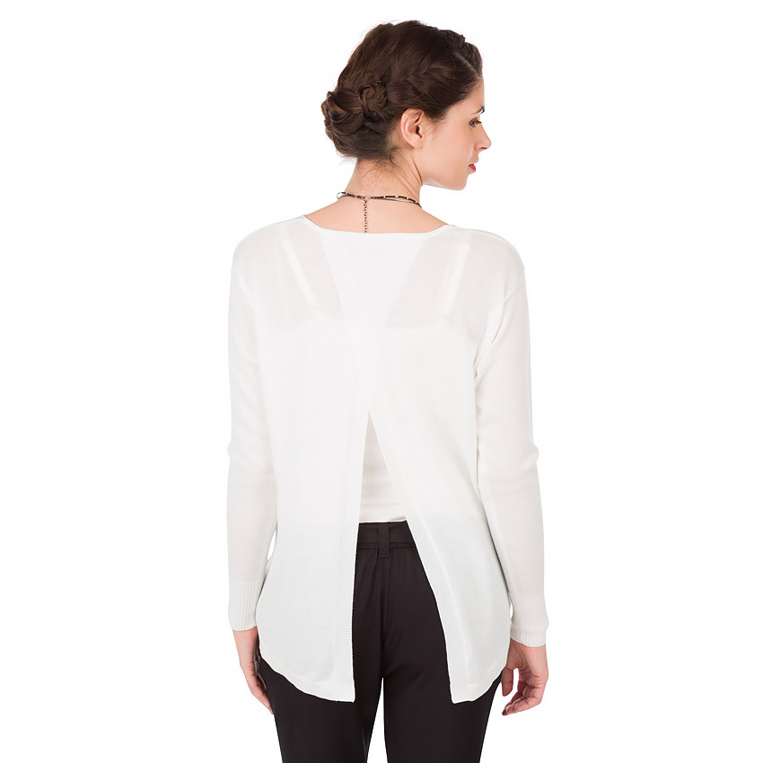 Pull de grossesse en tricot avec dos croisé 