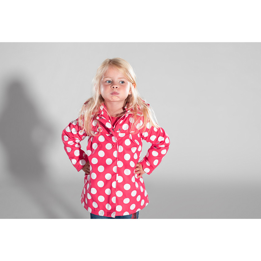 Coupe-vent en gomme à pois all-over doublé sherpa 