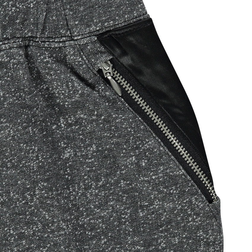 Junior - Jupe en molleton chiné avec empiècements satin 