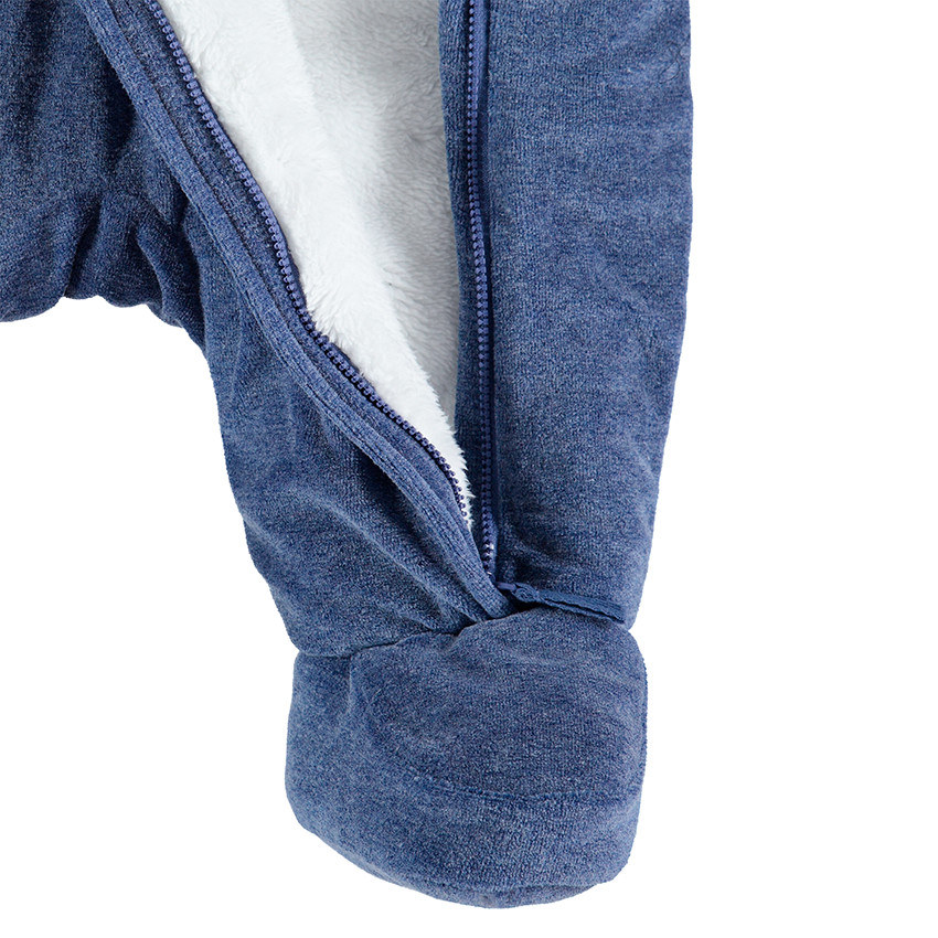 Combi-pilote en velours chiné avec doublure en sherpa 