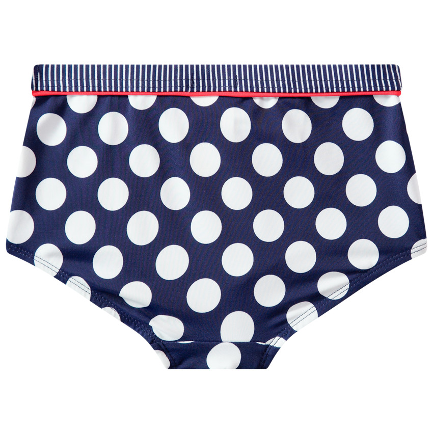 Maillot de bain 2 pièces à pois all-over et détails rayés 