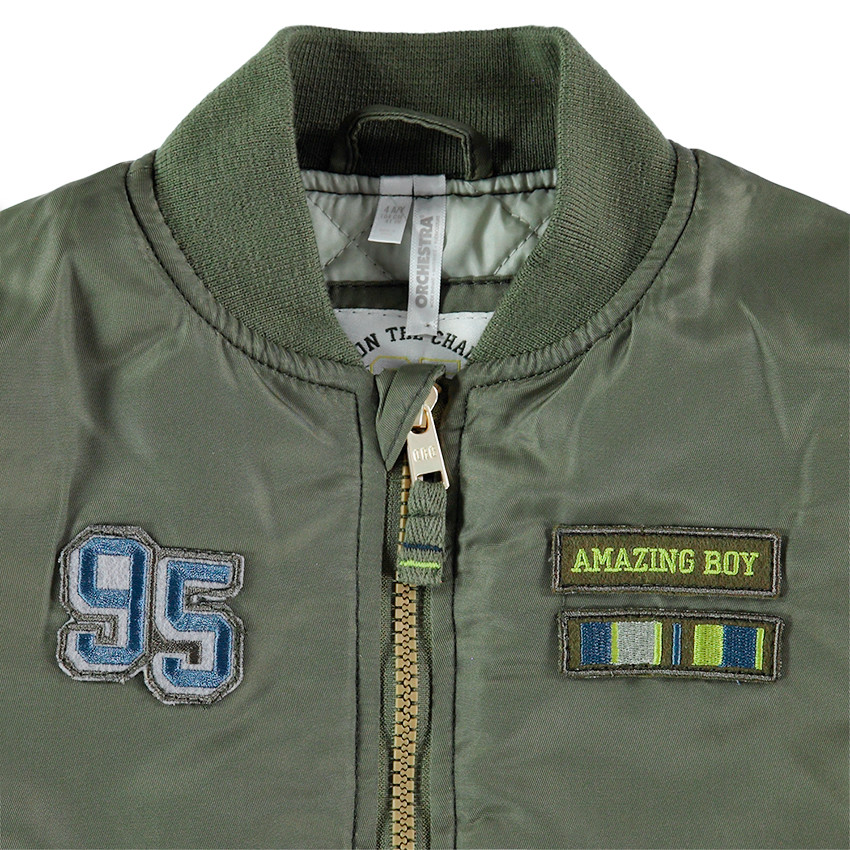 Blouson kaki avec badges et poches 
