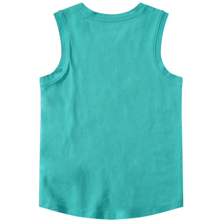 Débardeur en coton avec motif fantaisie sur fond rayé 