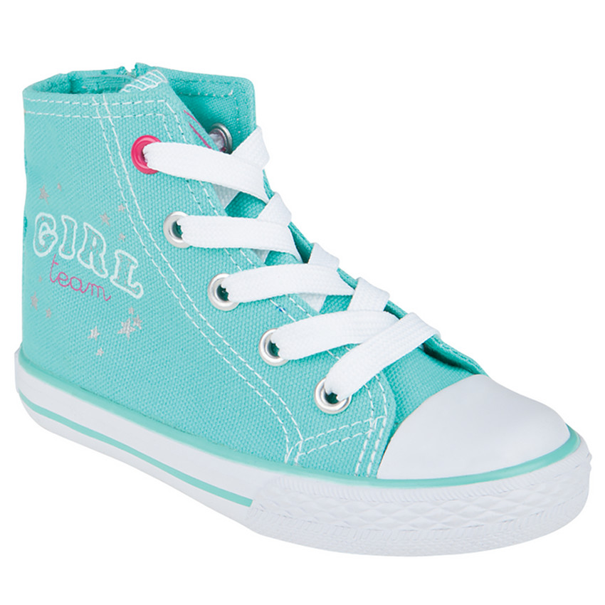 Baskets montantes en toile avec zip et lacets du 24 au 27 