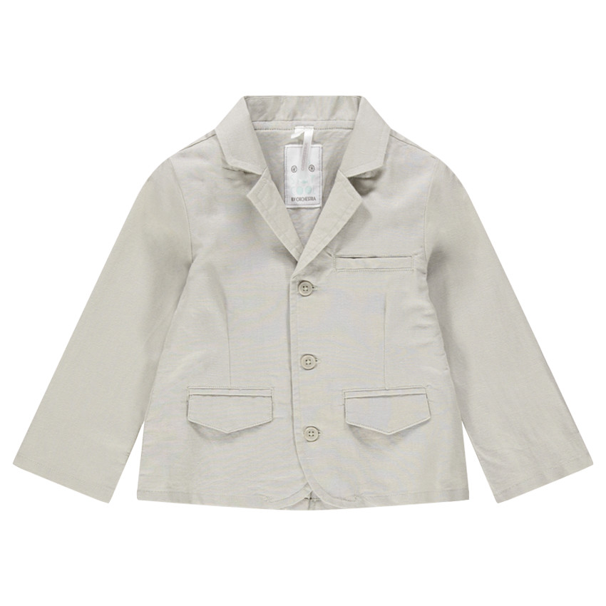 Blazer de cérémonie en coton et lin avec poches 