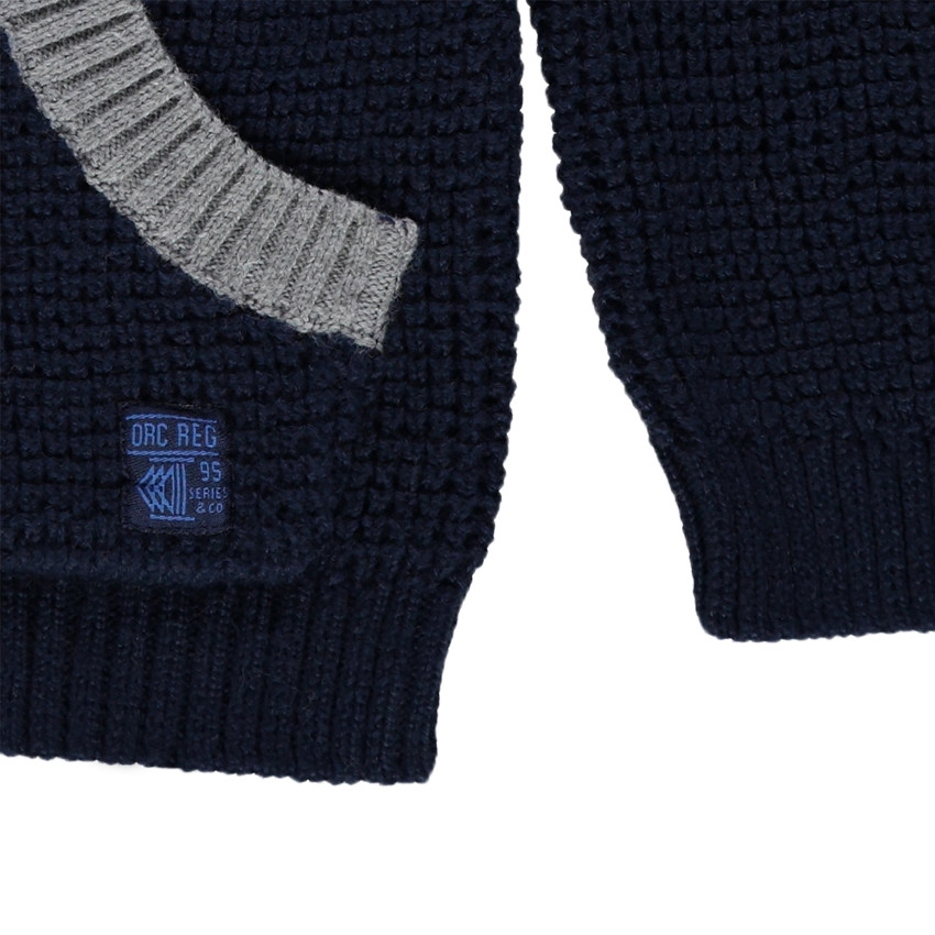 Pull en tricot manches longues avec poche kangourou 