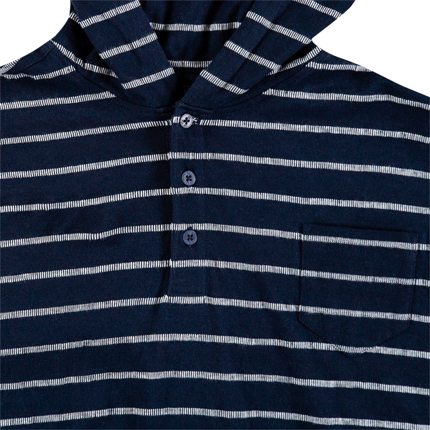 Junior - Tee-shirt manches courtes à capuche avec rayures all-over 