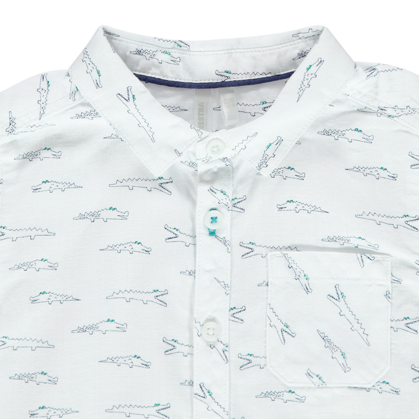 Chemise manches courtes imprimée crocodiles all-over 