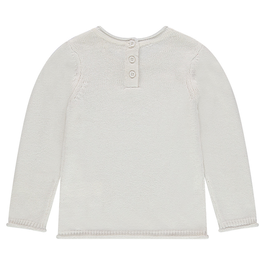 Pull en tricot uni avec message en sequins 