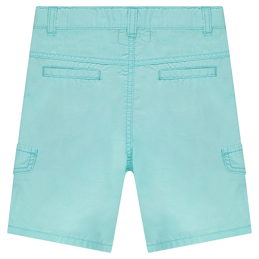 Bermuda en popeline de coton surteint avec poches fantaisie 