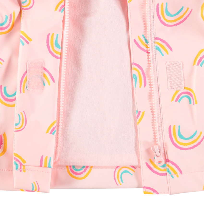 Parka en gomme imprimée arcs-en-ciel all-over 