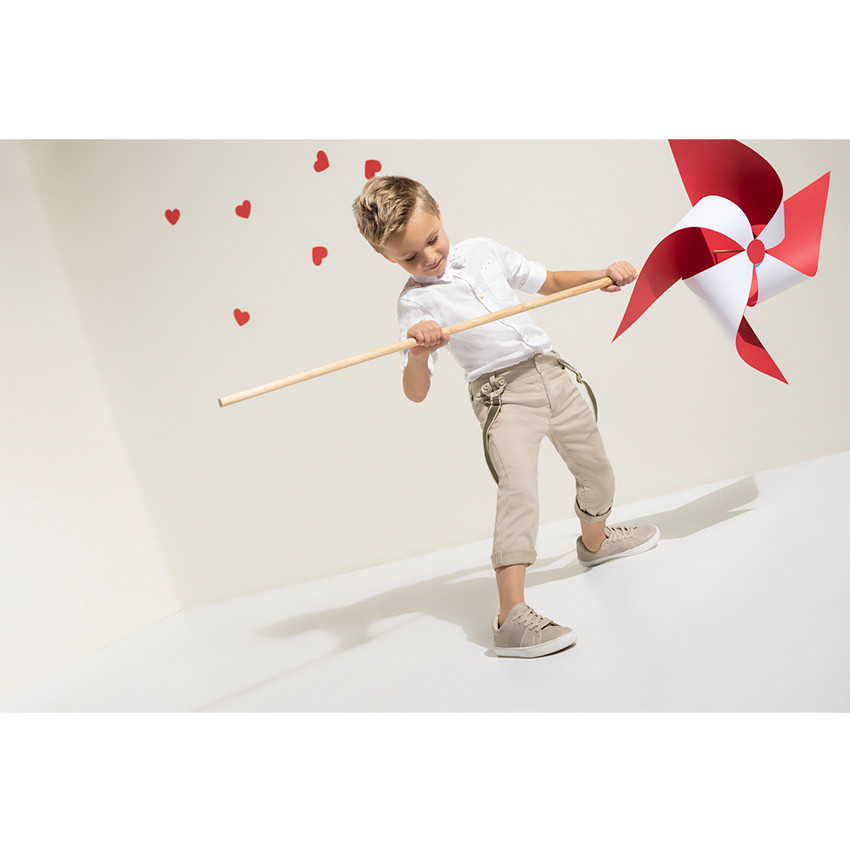 Chemise de cérémonie manches longues avec noeud papillon amovible 