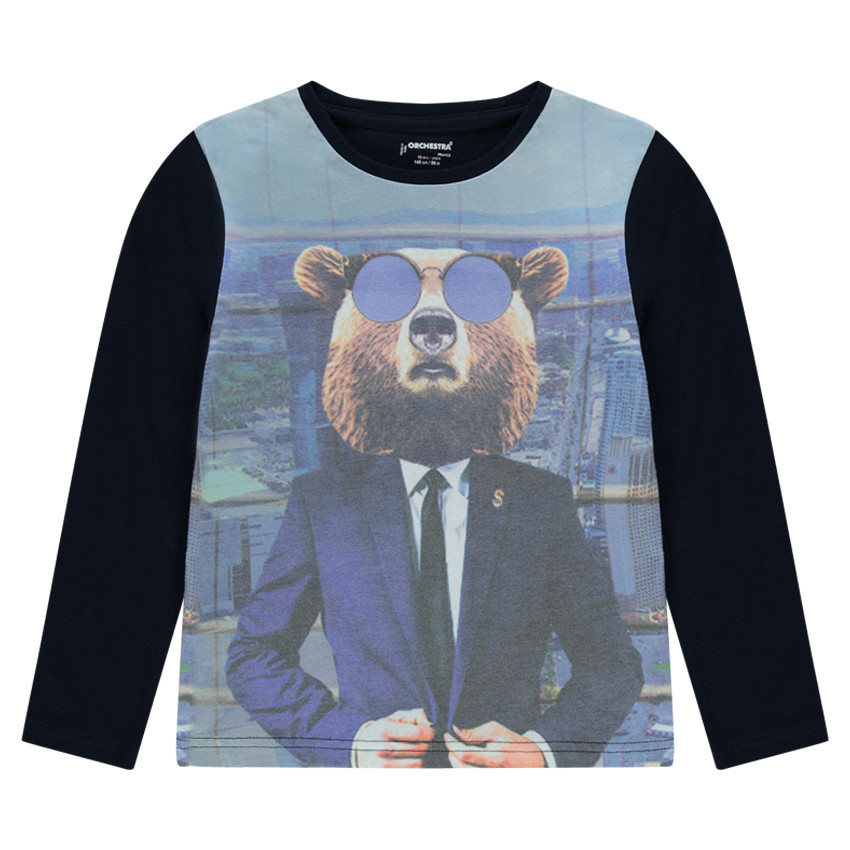 Junior - Tee-shirt manches longues print Ours 