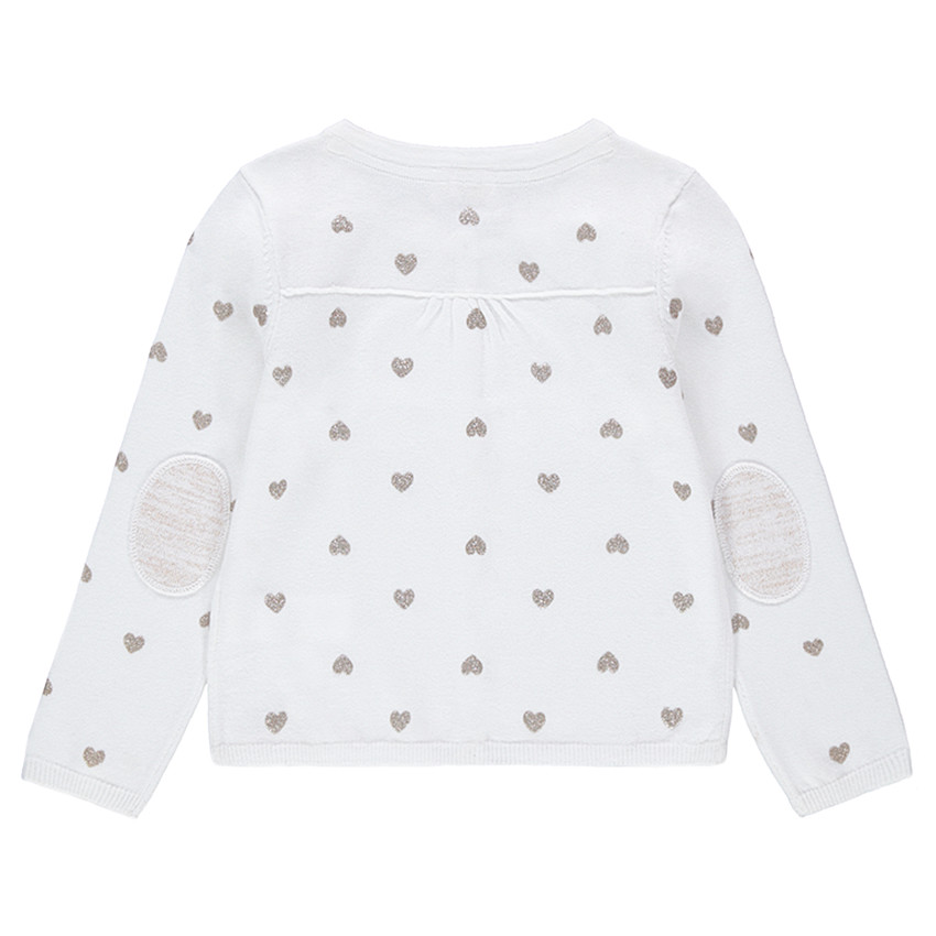Gilet en tricot avec coeurs brillants en jacquard 