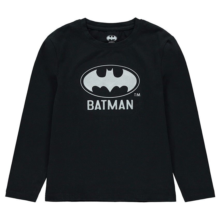 Junior - Tee-shirt manches longues en jersey print logo Batman 
