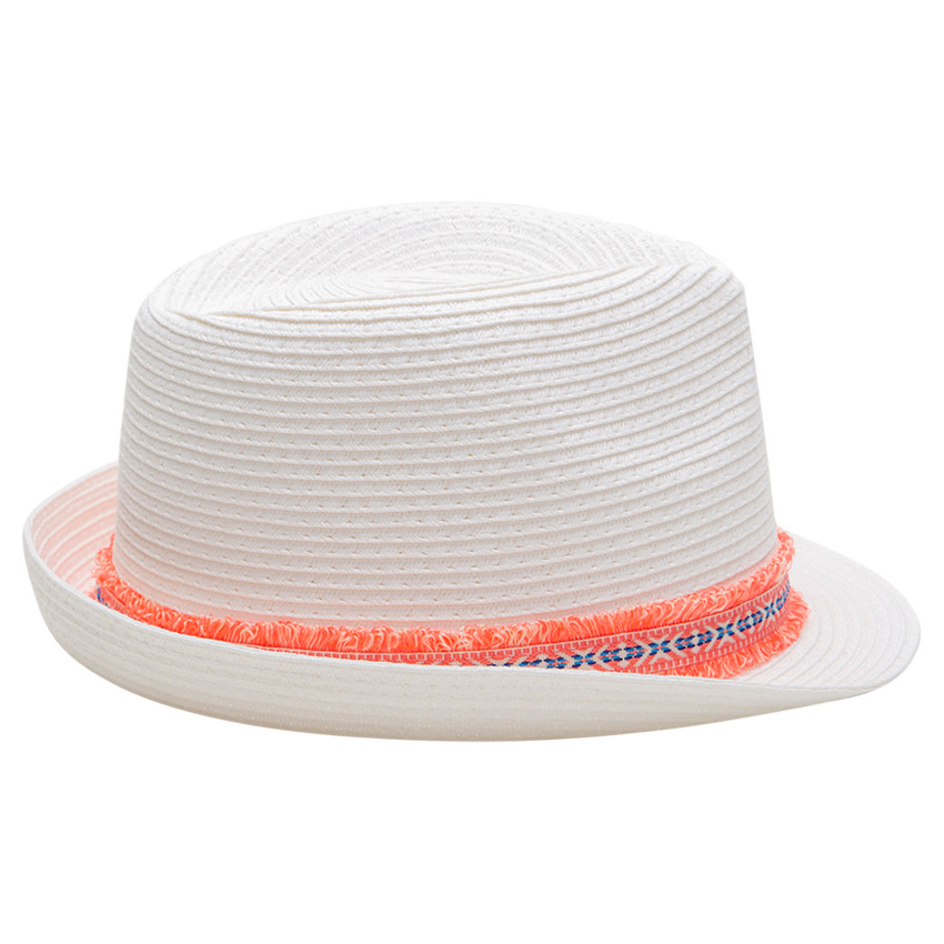 Borsalino effet paille avec galon esprit ethnique 