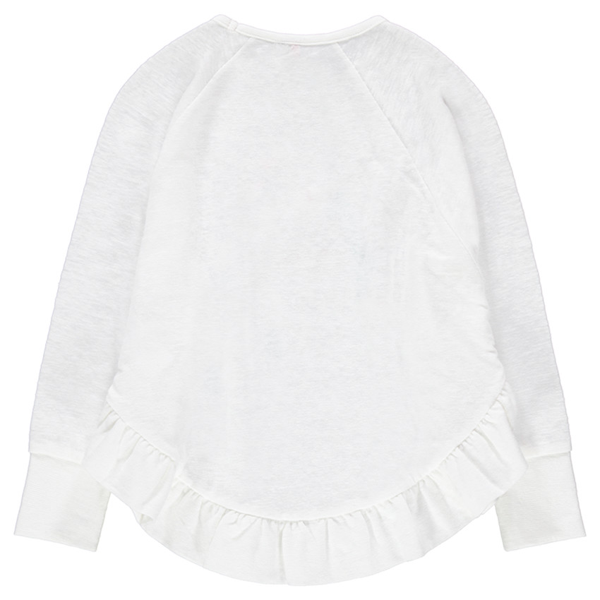 Tee-shirt manches longues en jersey avec imprimé floral et volant 