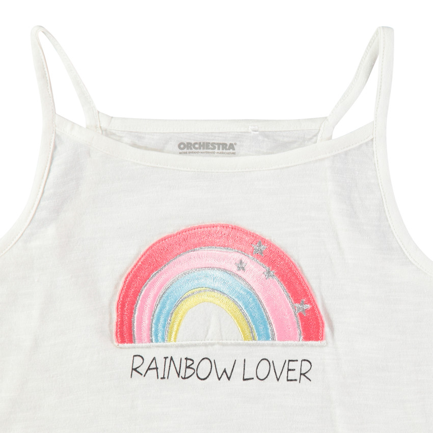 Junior - Débardeur en jersey avec arc-en-ciel brodé 