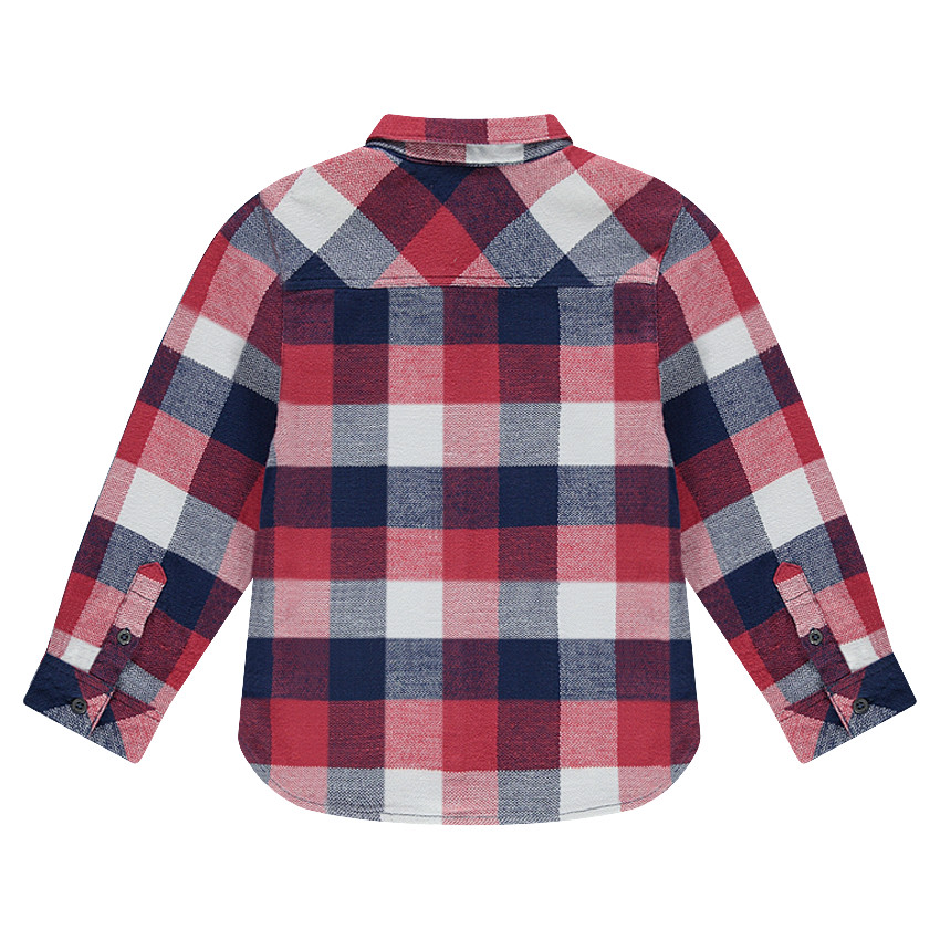 Chemise manches longues à grands carreaux contrastés 