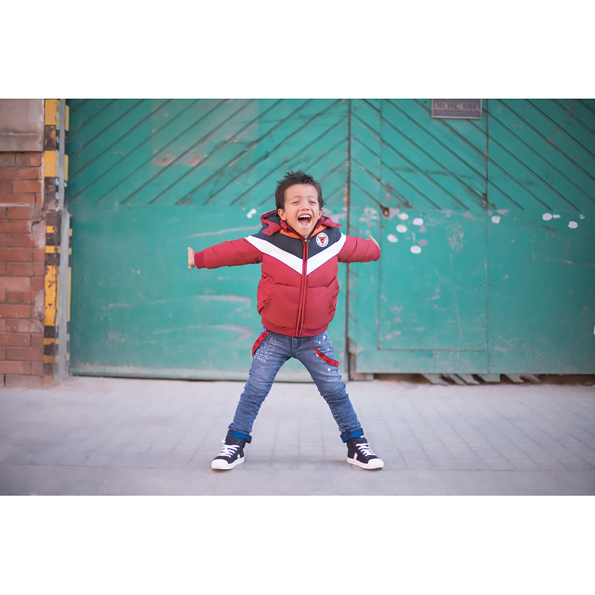 Jeans effet used doublé flanelle à carreaux avec bretelles amovibles 