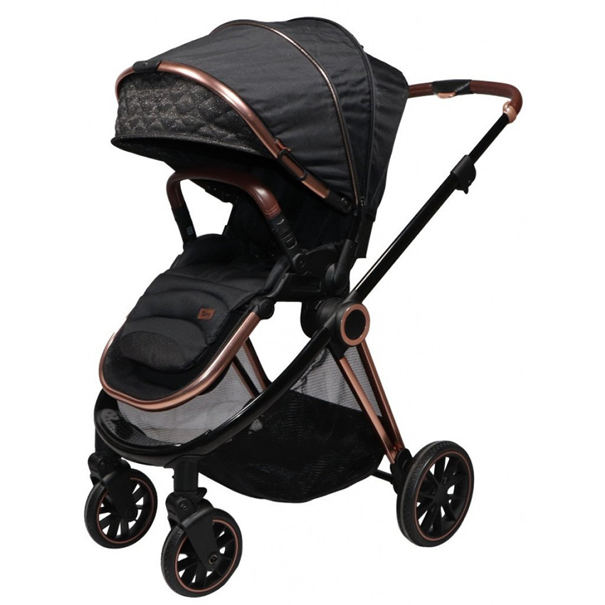 Poussette duo avec nacelle Fenix - Noir/Rose Gold 