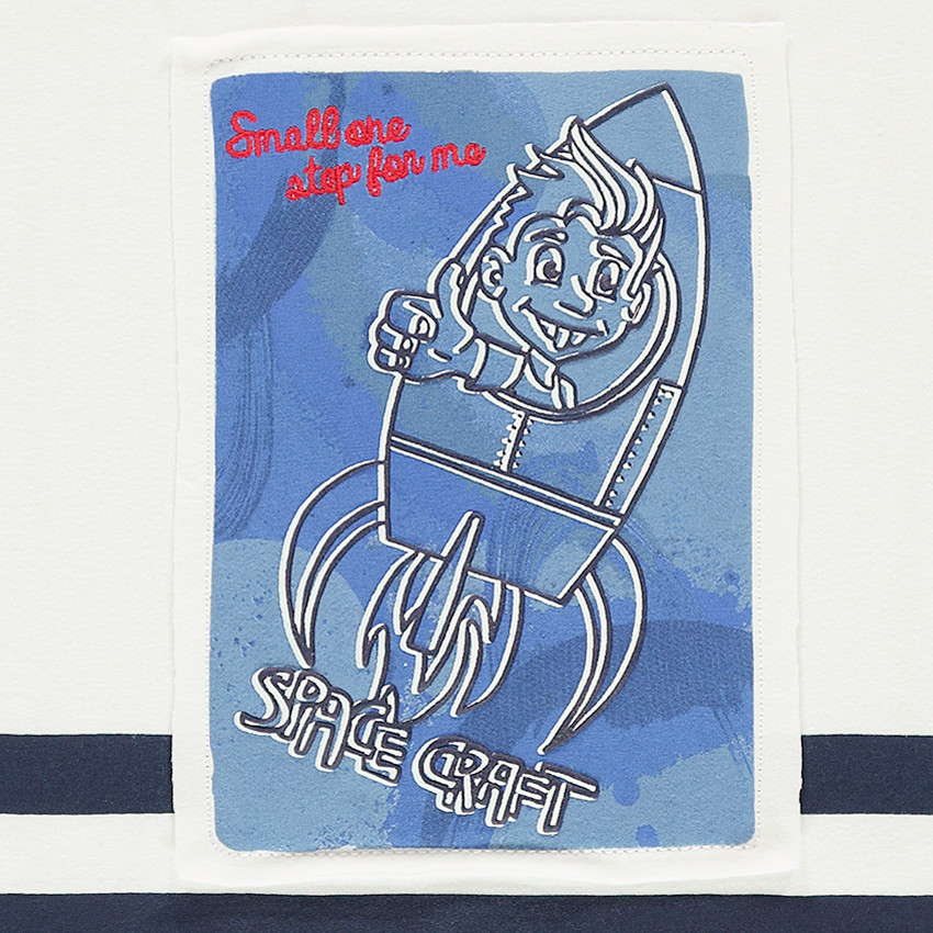 Tee-shirt manches courtes en jersey avec fusée printée 