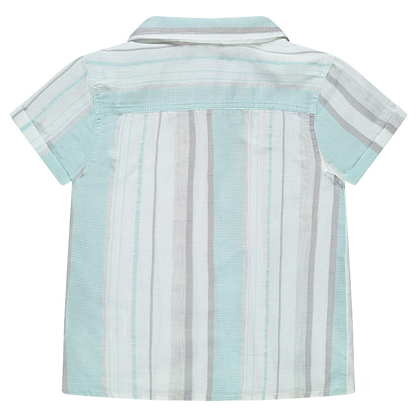 Chemise manches courtes avec rayures verticales et poche 