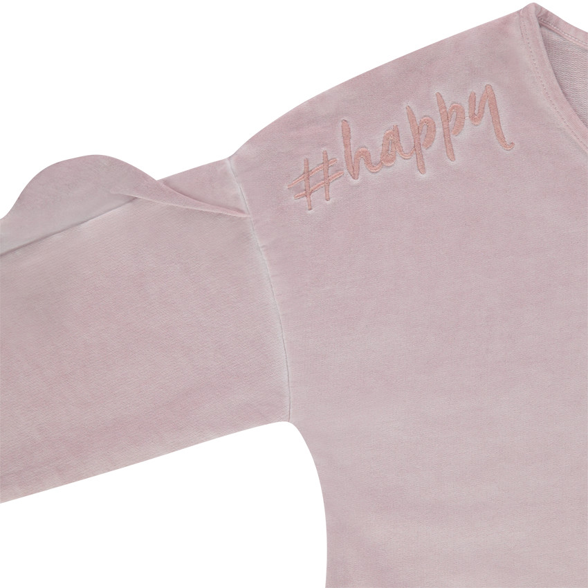 Junior - Robe en molleton surteint avec inscriptions brodées et volants 