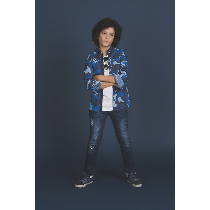 Junior - Chemise manches longues à motif army  