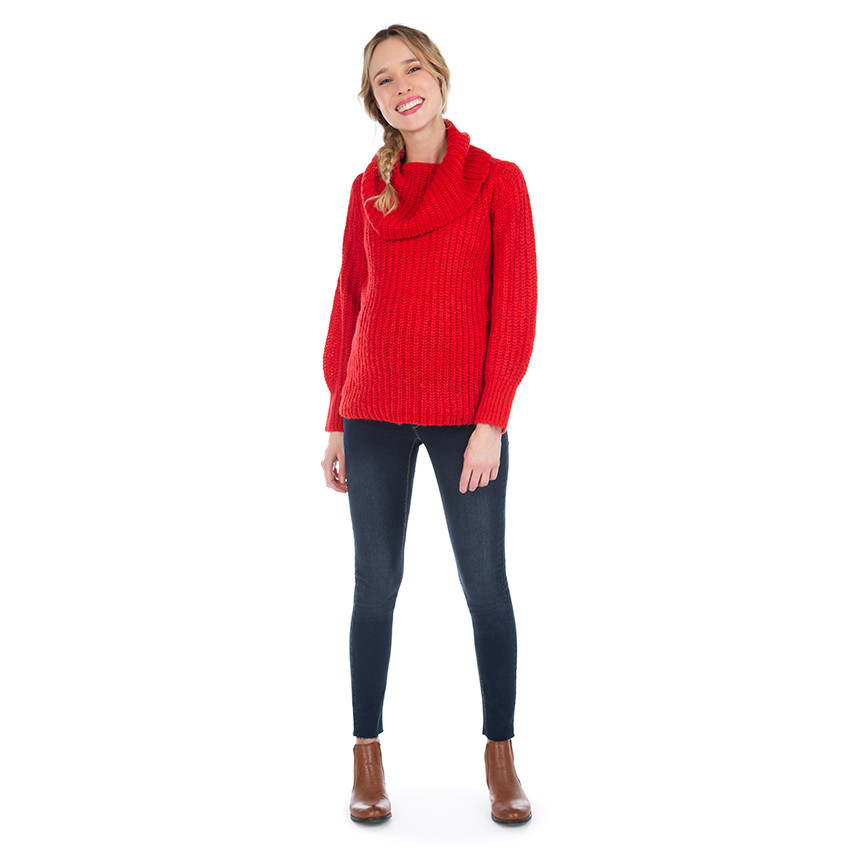Pull de grossesse à col roulé en tricot maille épaisse 