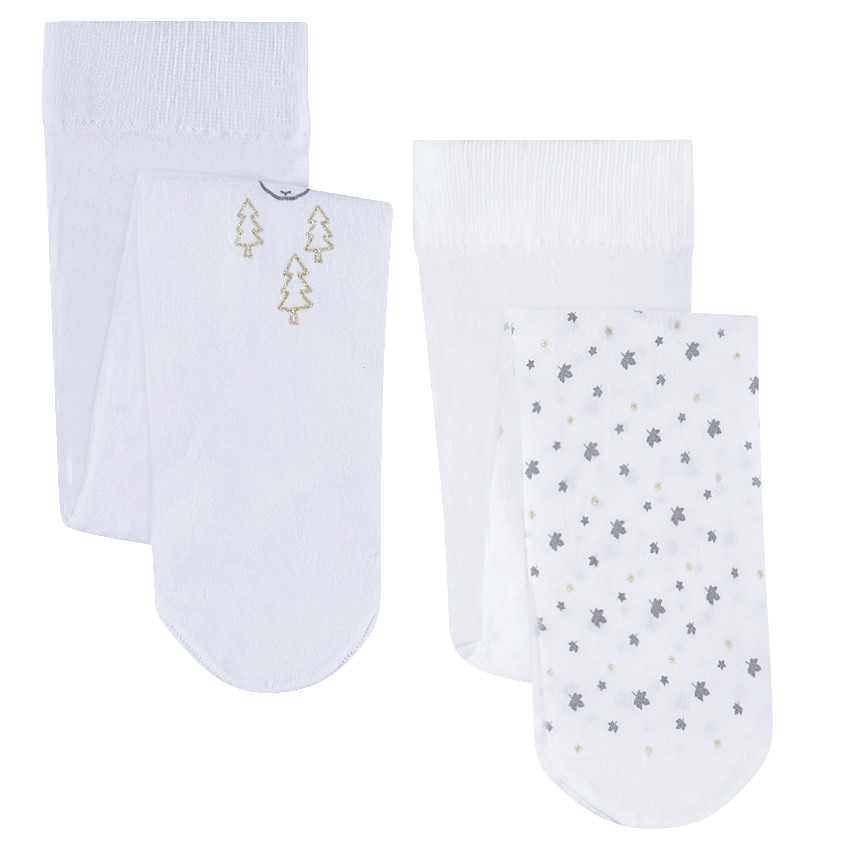 Lot de 2 collants opaques 40 deniers avec motifs printés 