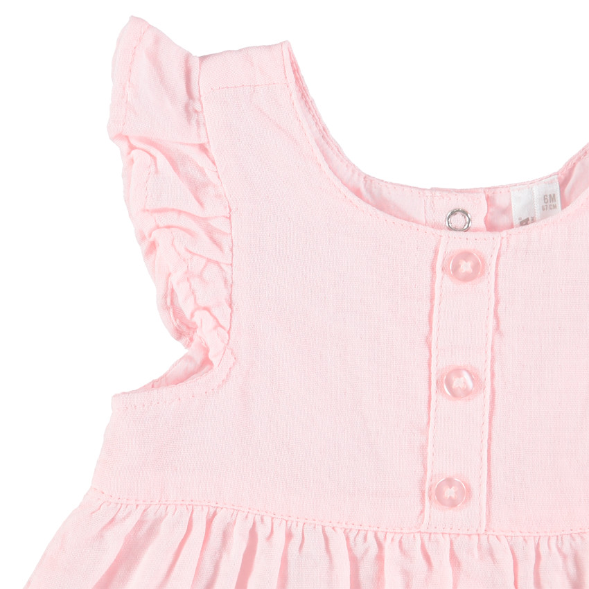 Ensemble avec robe manches courtes volantées et bloomer 