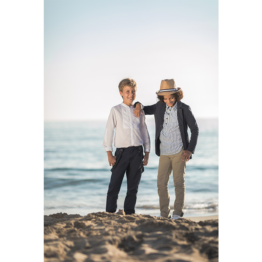 Junior - Pantalon en twill avec bretelles réglables amovibles 