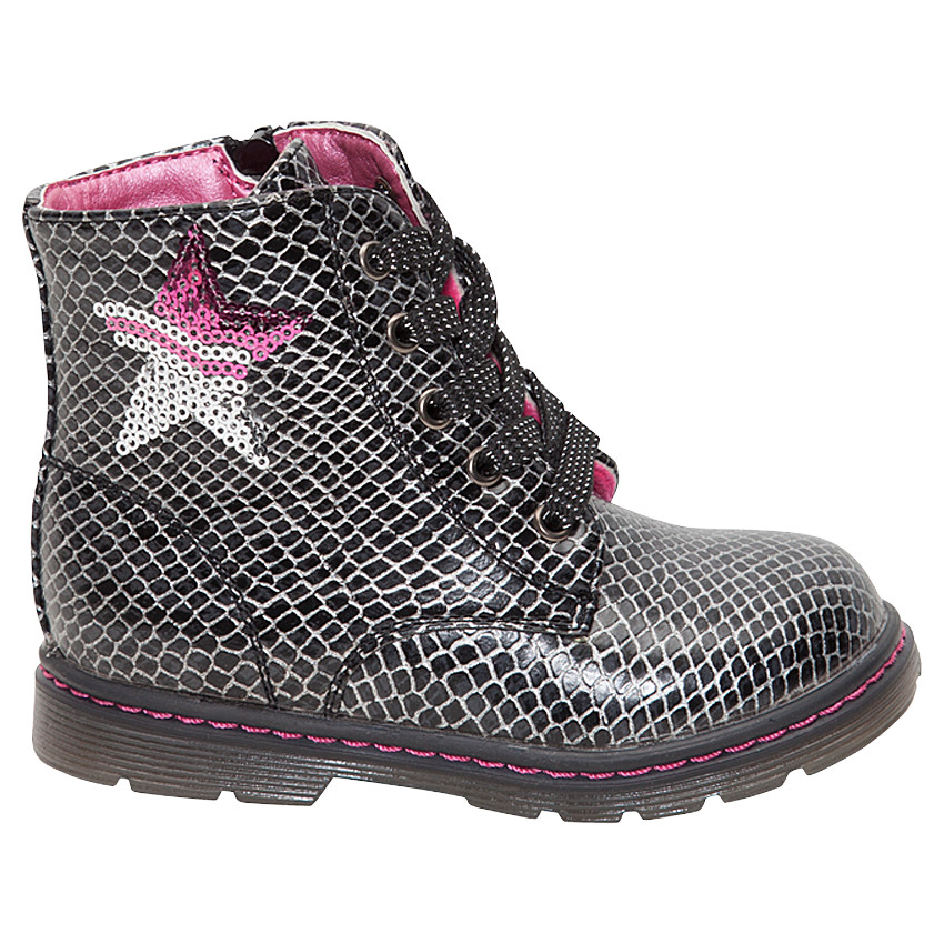 Bottillons imprimés effet serpent avec étoile en sequins 