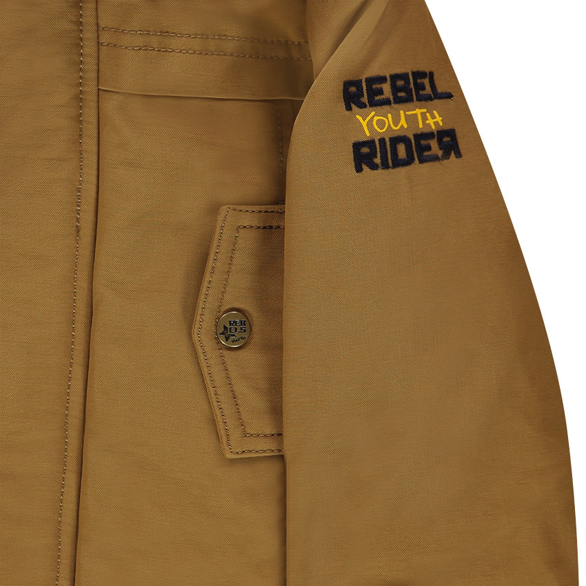 Parka en twill doublée sherpa à capuche amovible 