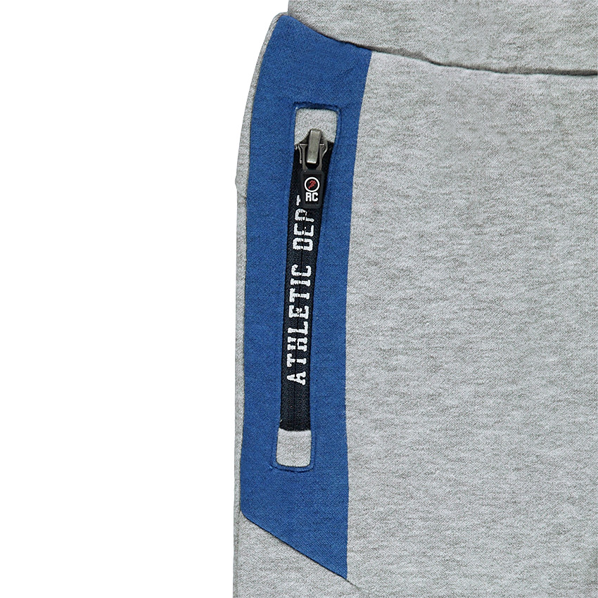 Pantalon de jogging en molleton avec poches zippées contrastées 